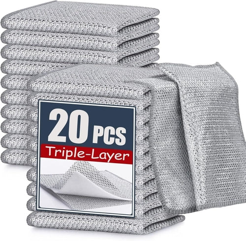 20 Pcs New Upgrade Steel Wire Dishcloth,Triple-Layer Steel Wire