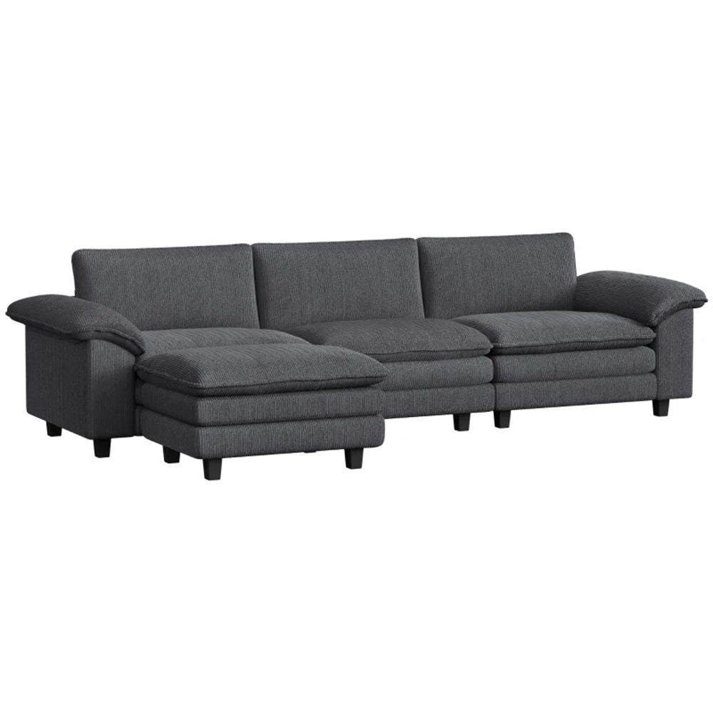 Segmented sofa, L-shaped sofa, living room sofa, dark gray