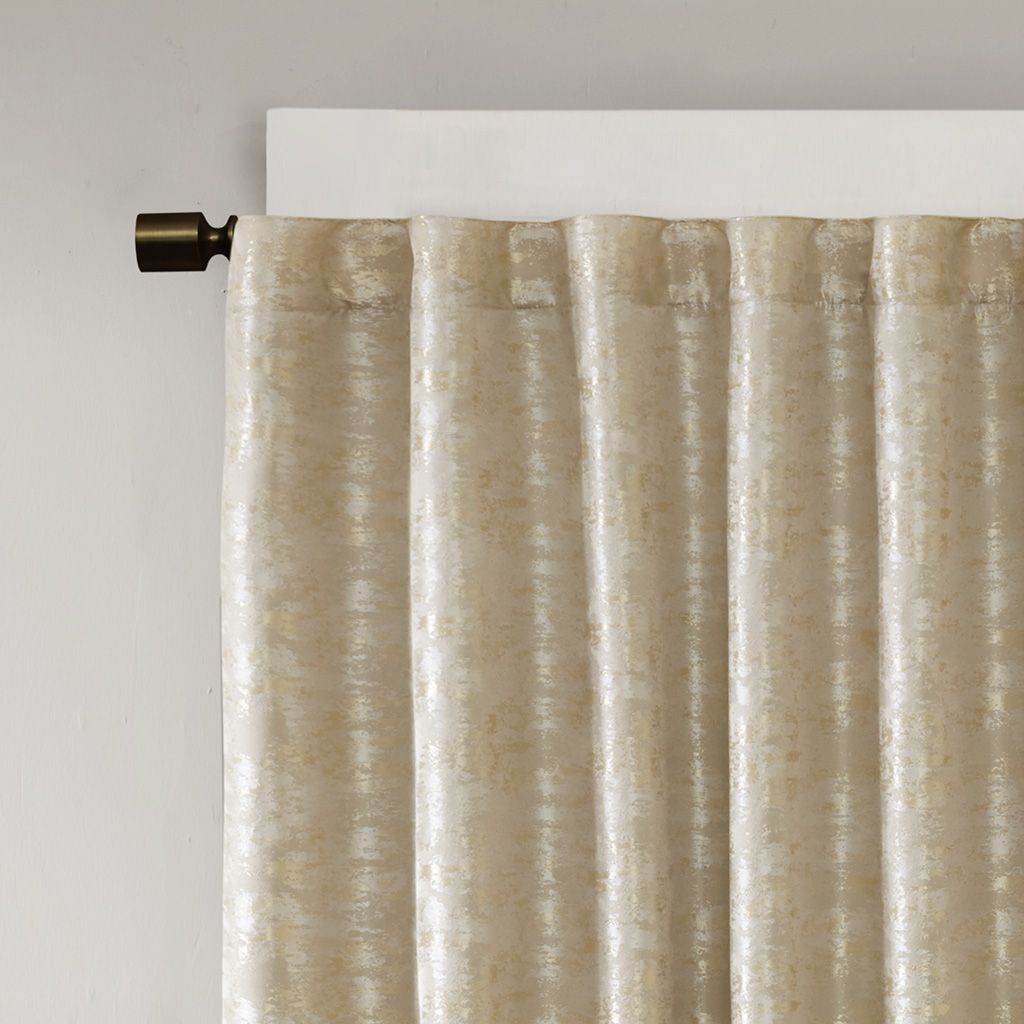 Jacquard Lined Total Blackout Rod Pocket/Back Tab Curtain Panel(Only 1