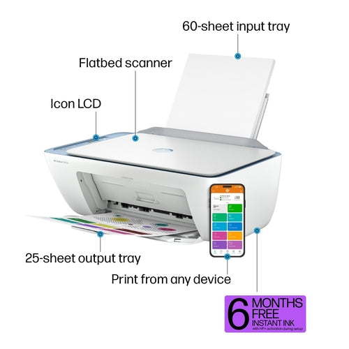 DeskJet 2842e Wireless All-in-One Color Inkjet Printer (Blue),