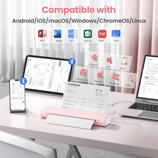 Portable Printers Wireless for Travel, Support 8.5" X 11" Thermal