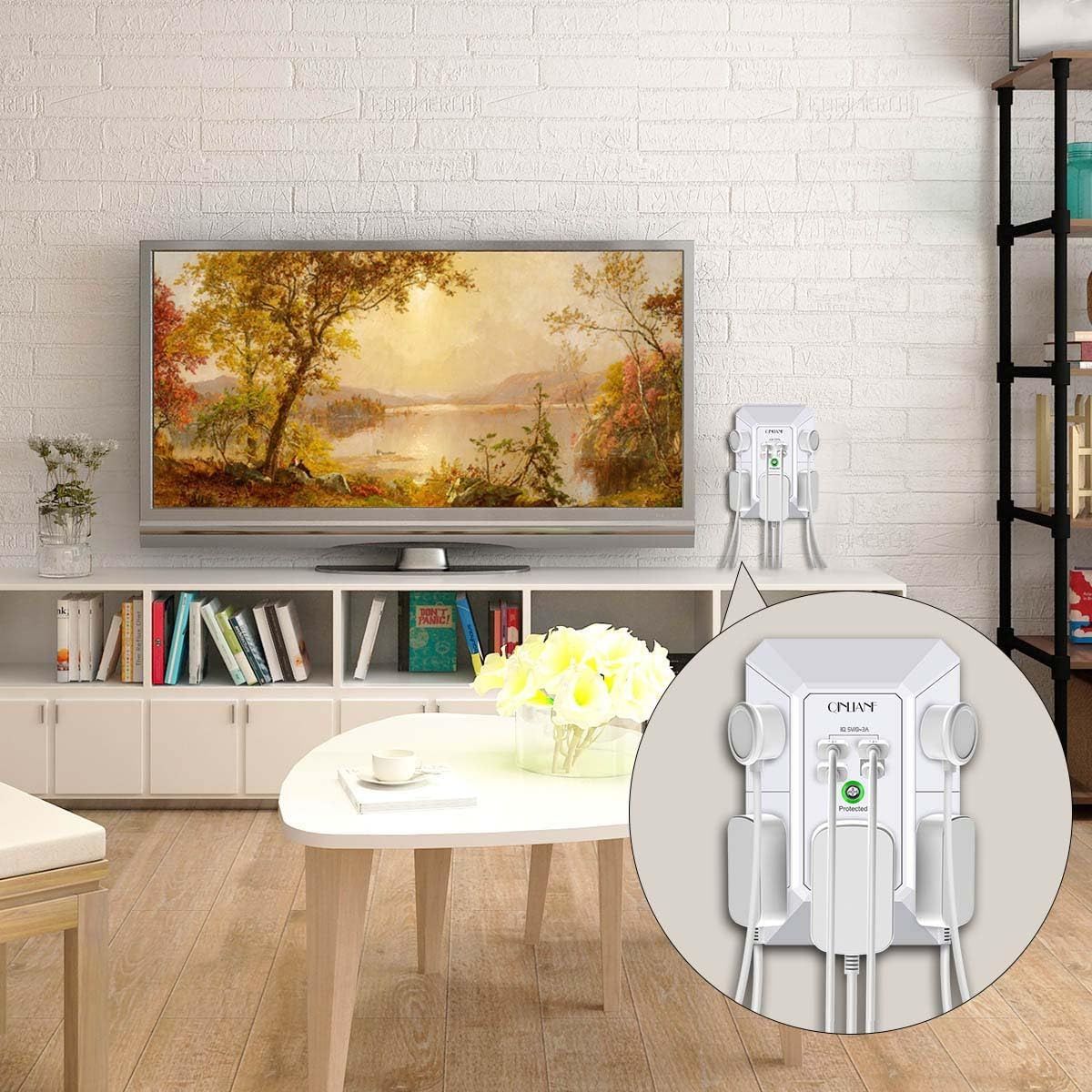 Wall Charger, Surge Protector, QINLIANF 5 Outlet Extender with 4 USB