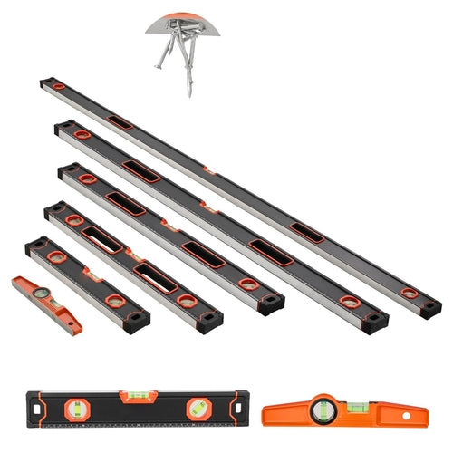 6-Piece Torpedo Level, 78/48/32/24/16/10 Inch All Magnetic Levels Set,
