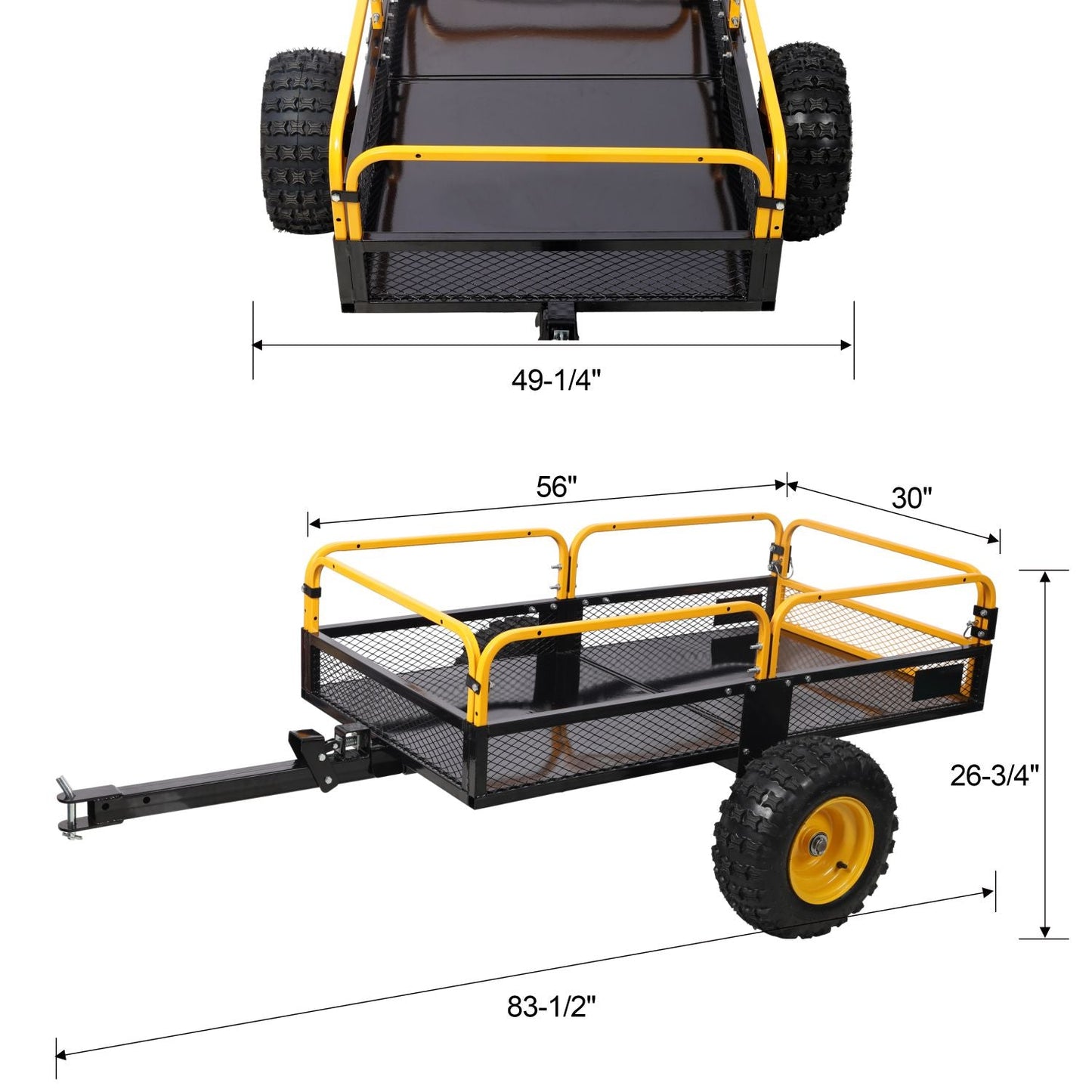 Heavy-Duty Tow-Behind Dump Cart 1000 lbs Load Capacity for ATV UTV