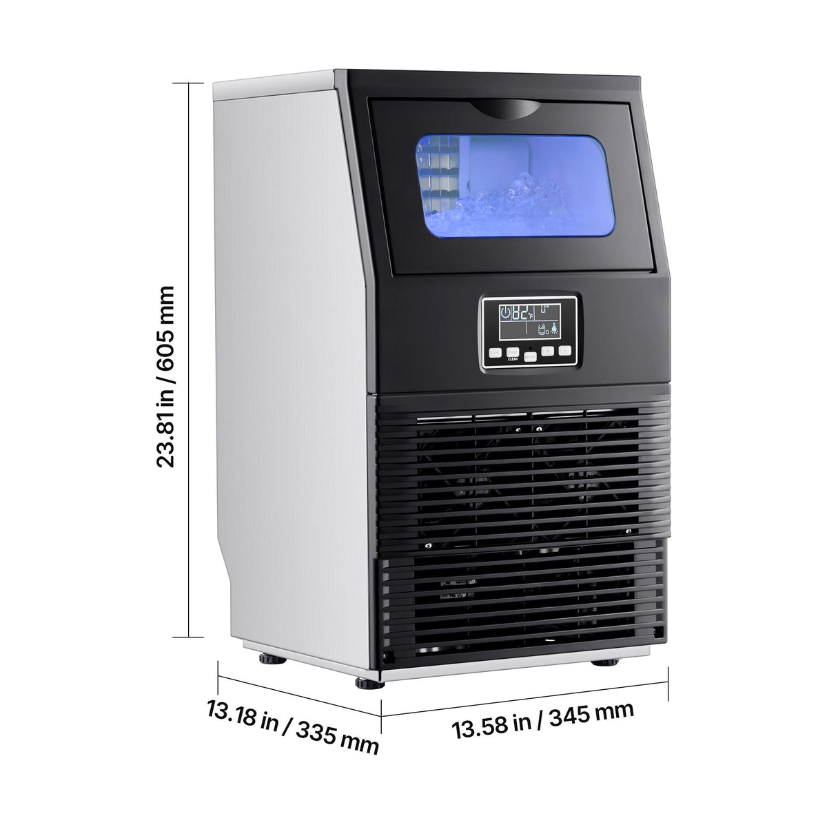 Commercial Ice Maker Machine, 80 lbs/24h with 12Lbs Storage, 32 Cubes