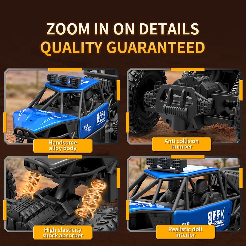 All-terrain Electric Toy Car, Alloy Car, 1:20 Scale Model Car, 2.4GHz
