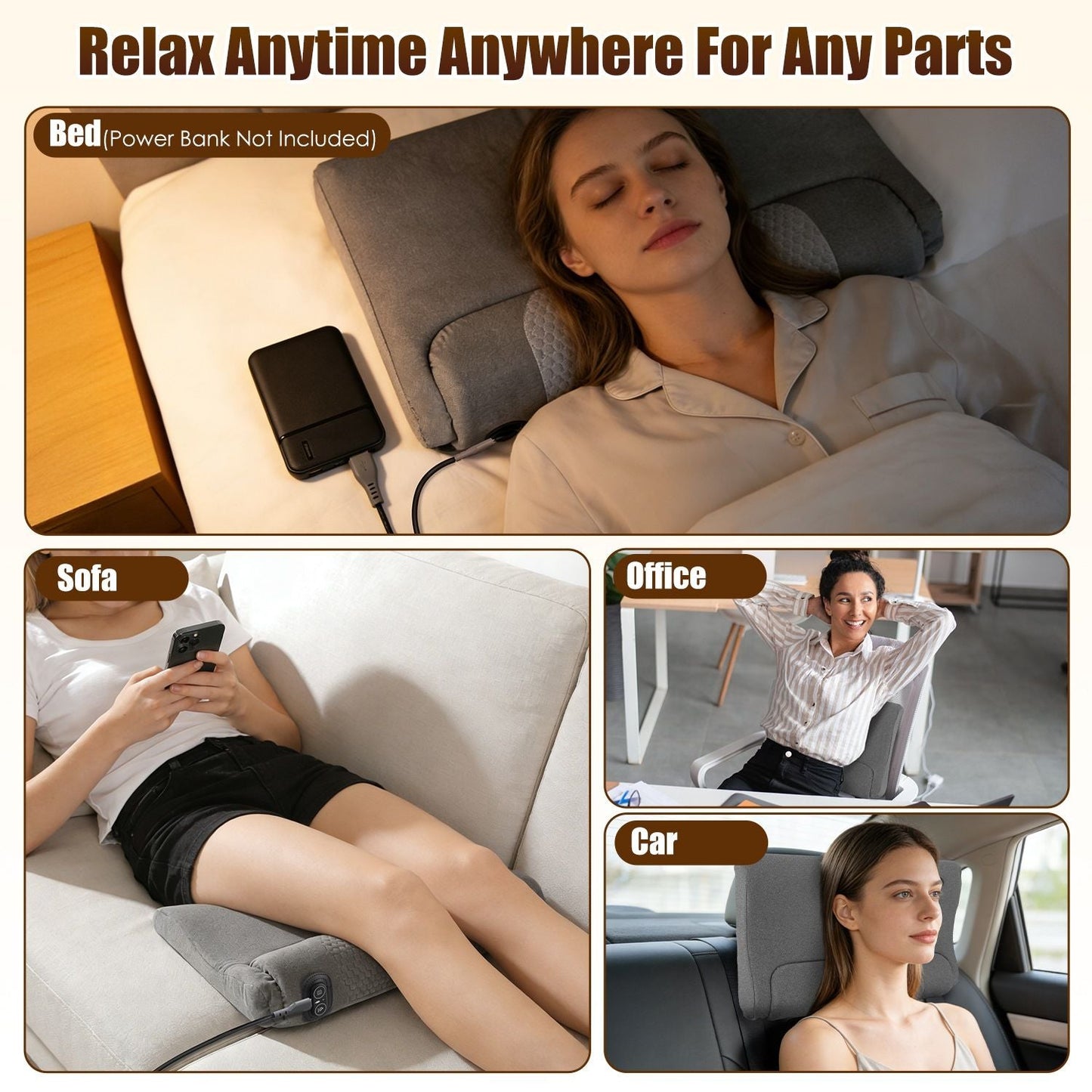 Neck Massager Pillow Ergonomic Massager Memory Foam Pillow with