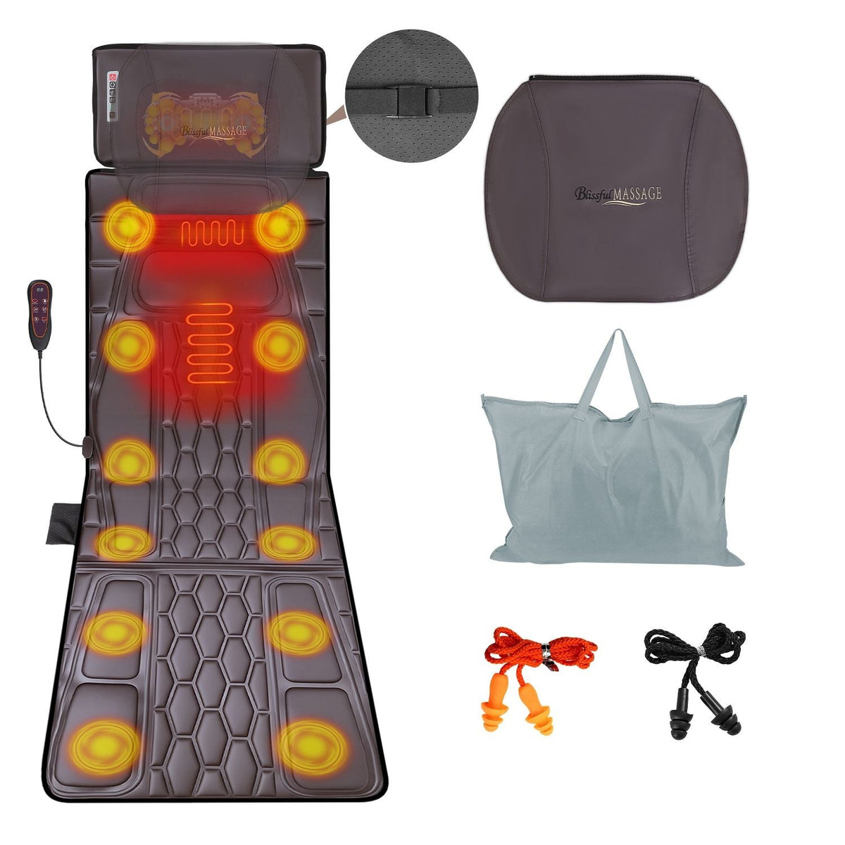 Flannel / PU Material Options - 1 Pc Full Body Massage Mat