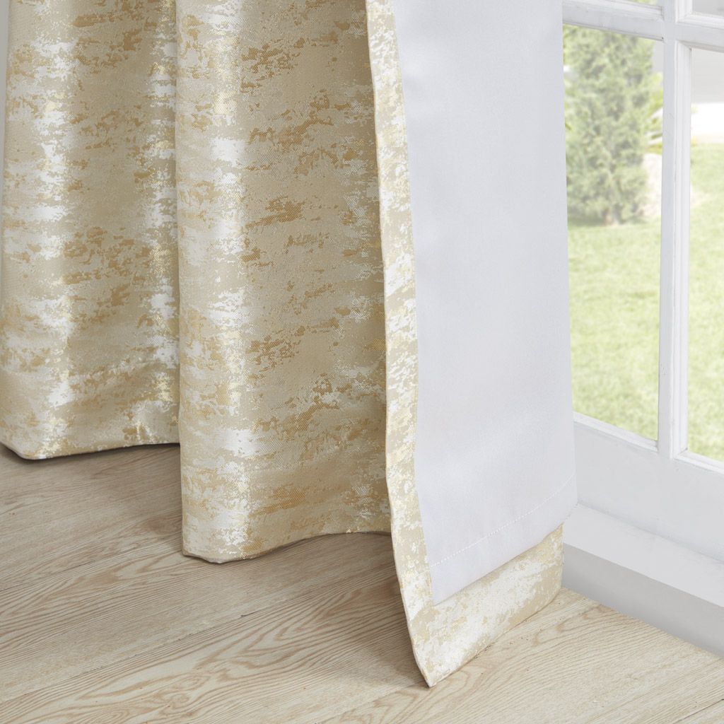 Jacquard Lined Total Blackout Rod Pocket/Back Tab Curtain Panel(Only 1