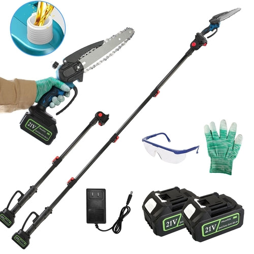2-In-1 8' Cordless Electric Pole Saw and Mini Chainsaw with Extension