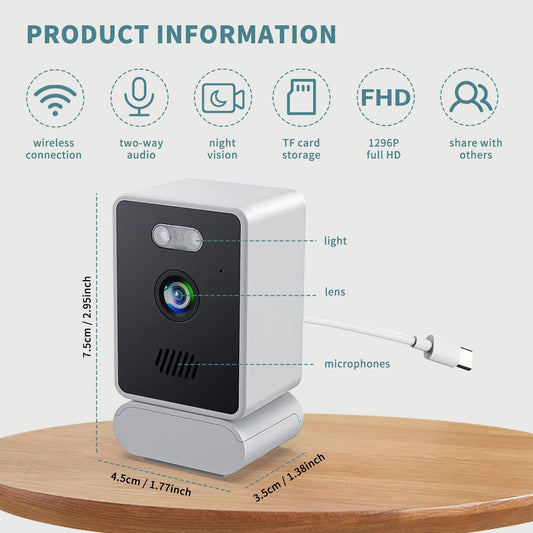 Multi angle window monitoring camera, 360 ° rotating base, home indoor