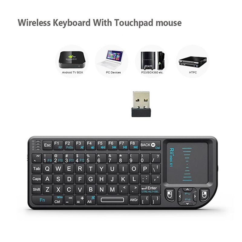 Rii  X1 2.4G Mini Wireless Keyboard with Touchpad Mouse, Lightweight