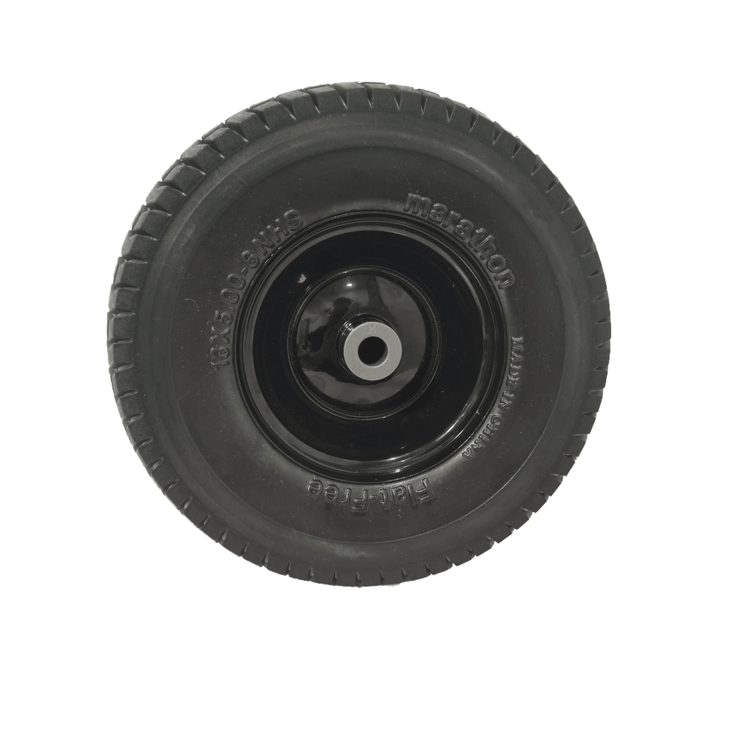 (4-Pack) 13x5.00-6 Flat Free Tire and Wheel Assemblies - Compatible