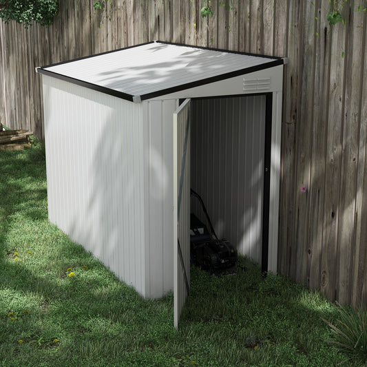 Metal Garden Shed 4x8 ft Lean-to Outdoor Tool House with Lockable Door
