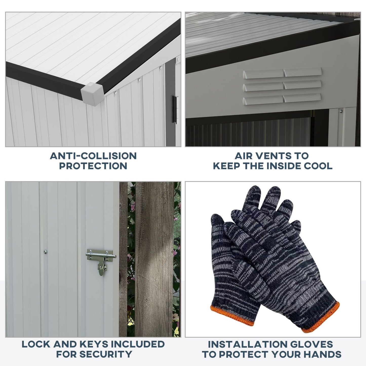 Metal Garden Shed 4x8 ft Lean-to Outdoor Tool House with Lockable Door