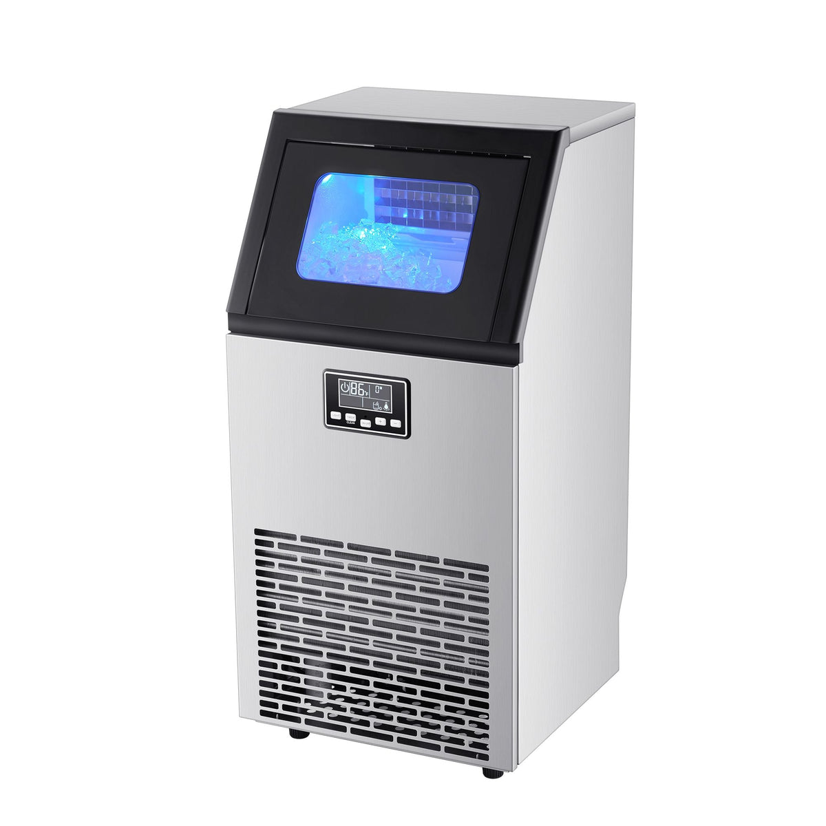 Commercial Ice Maker Machine, 100 lbs/24h with 28Lbs Storage, 45 Cubes