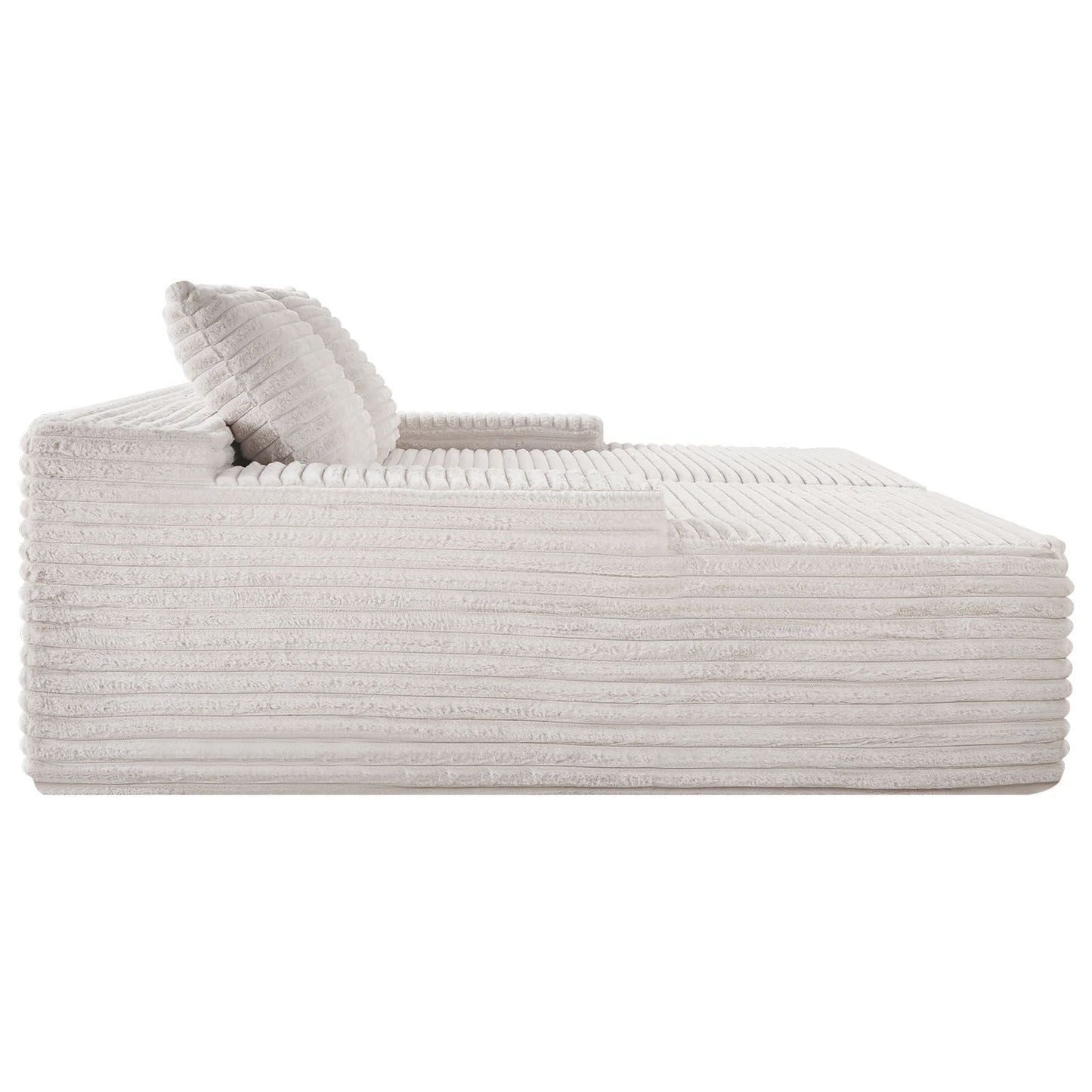 82.7-Inch Oversized Double Chaise Lounge, Corduroy Fabric Sectional