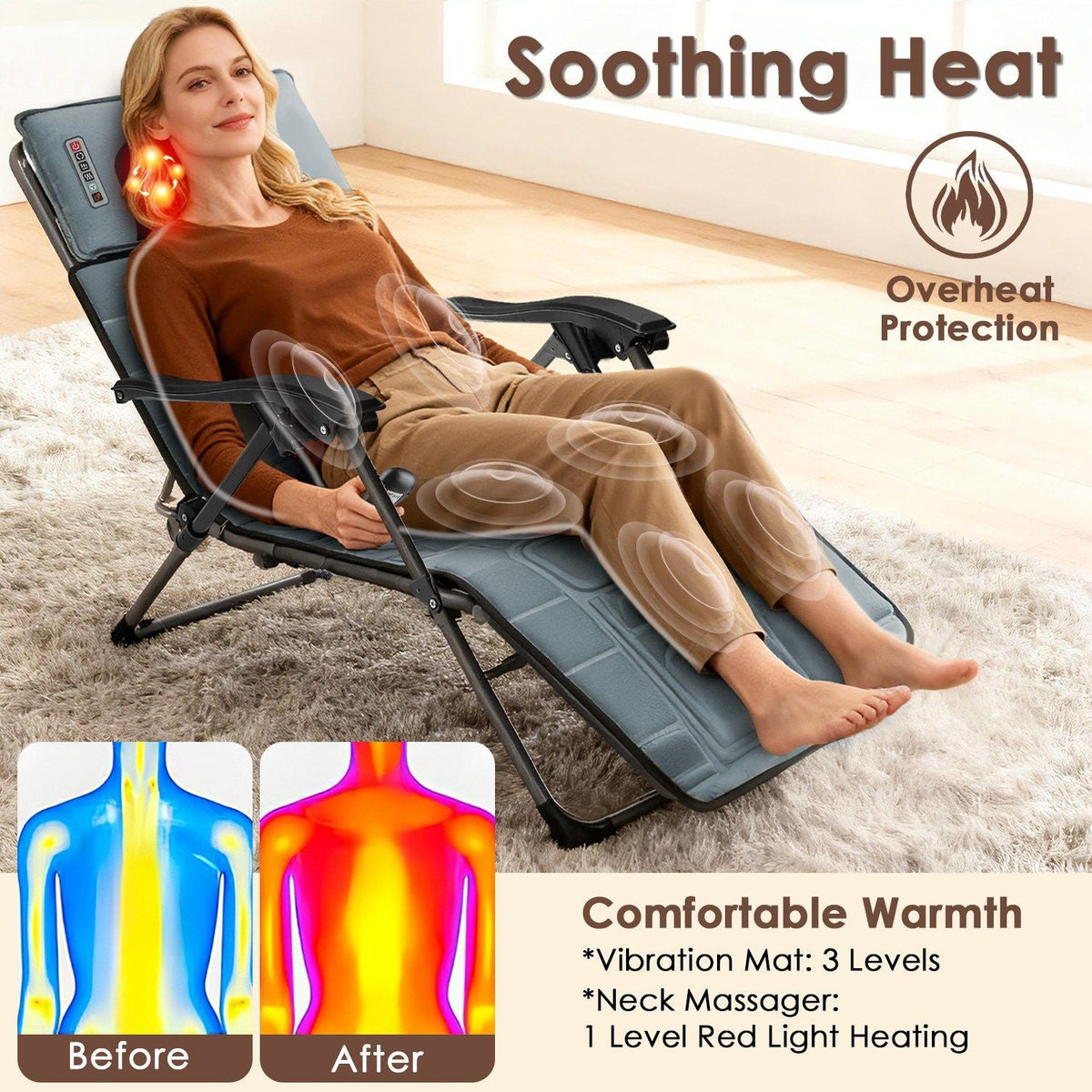 Flannel / PU Material Options - 1 Pc Full Body Massage Mat