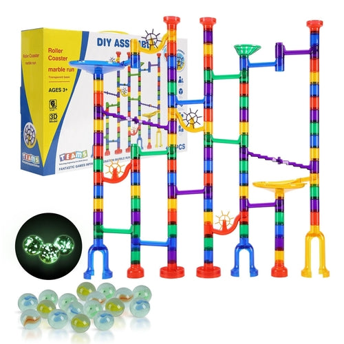 Marble Run Set, 145 Piece Marble Maze Building Block Brain Game, with