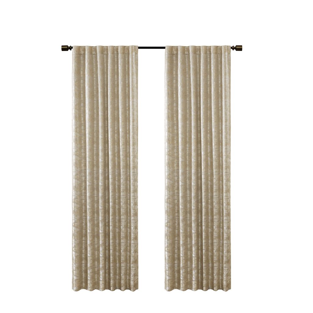 Jacquard Lined Total Blackout Rod Pocket/Back Tab Curtain Panel(Only 1