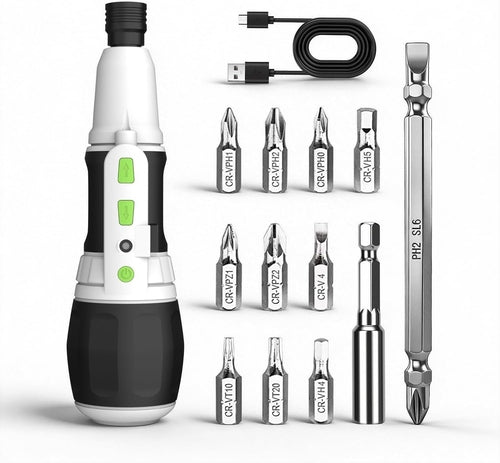 Electric Screwdriver Cordless Power Screwdrivers Set Tool Kit 11 Bits