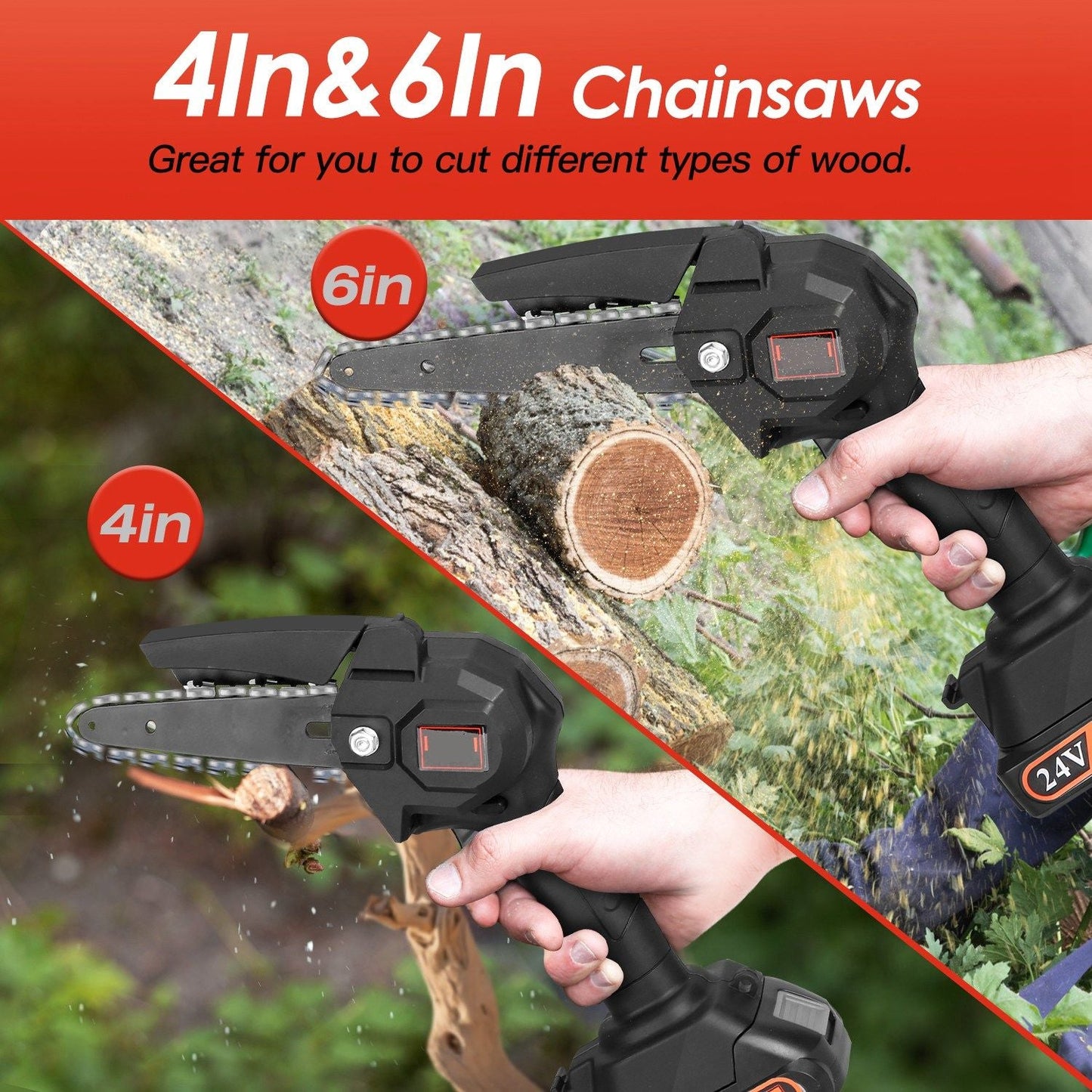 2-in-1 Cordless Pole Saw & Mini Chainsaw Electric Mini Chainsaw Length