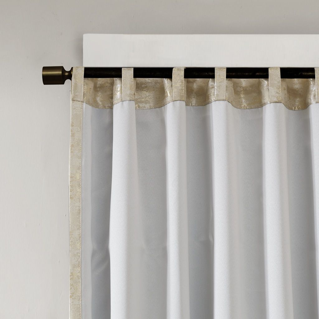 Jacquard Lined Total Blackout Rod Pocket/Back Tab Curtain Panel(Only 1