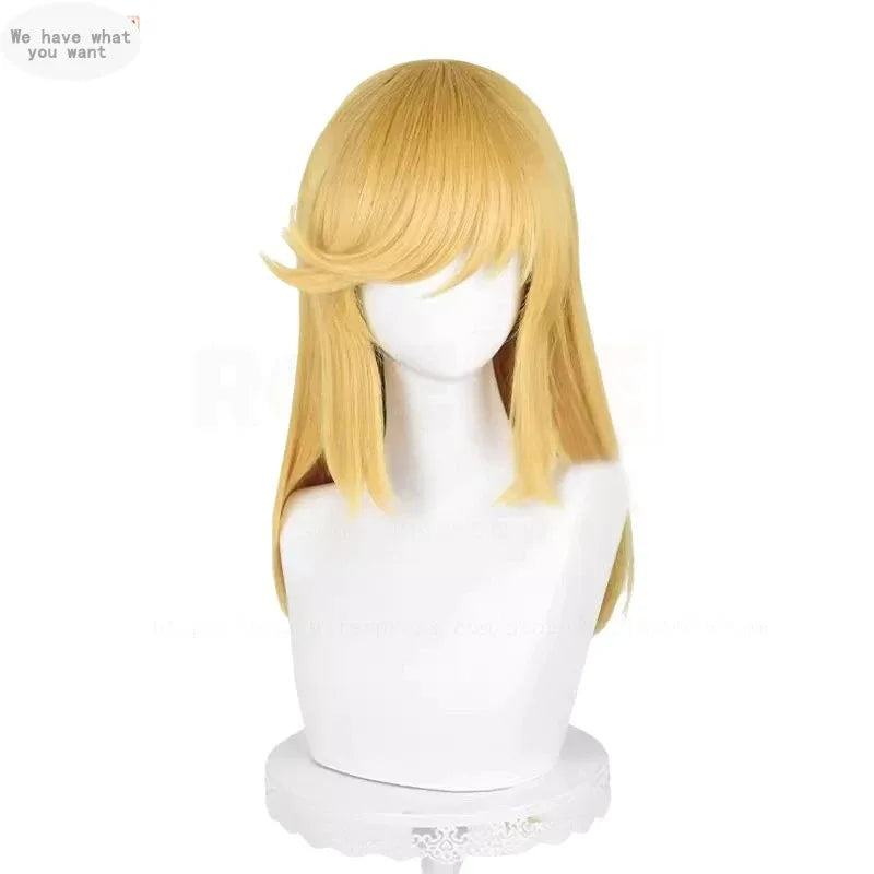 Applejack Cosplay Wig Women 65cm Long Golden Yellow Wig Cosplay Anime Cosplay Wigs Heat Resistant Synthetic Wigs