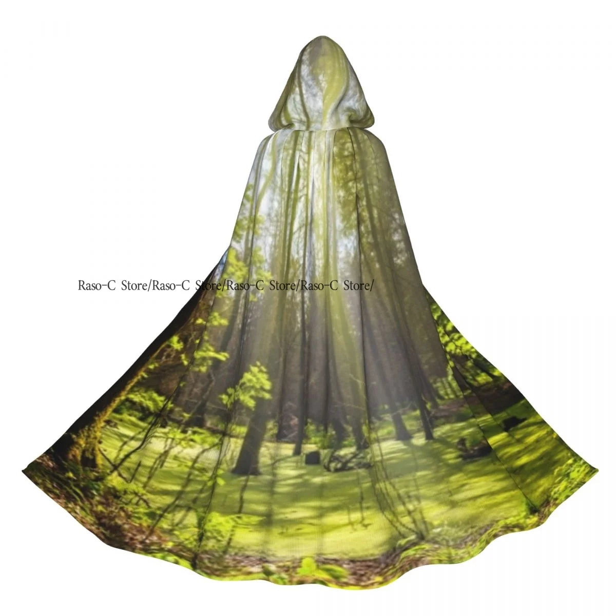 Hooded Cloak Unisex Cloak with Hood Beautiful Forest Landscape Cloak Vampire Witch Cape Cosplay Costume