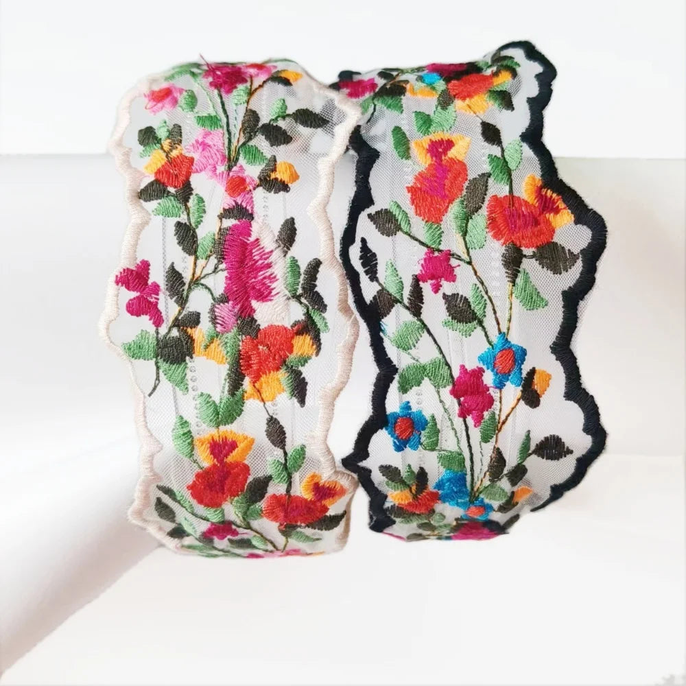 Cute Women'S Headwear Ergonomic Embroidered Flower Headband Personalized Hair Accessories Anti-Slip Fashionable Hairband For