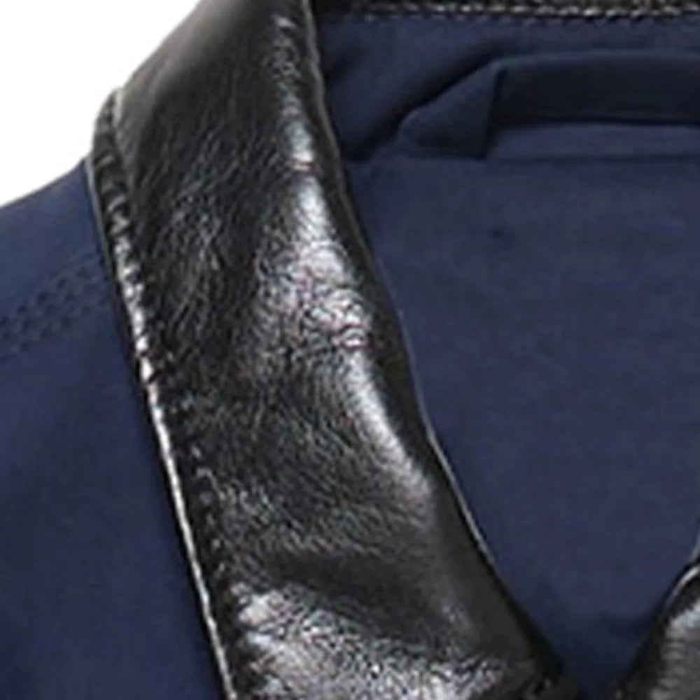 HKSH Spring Autumn New Man Tide Short Wide Fit Black Sheepskin Collar Safari Style Short Jacket Patchwork Chic Ins Coats HK11188