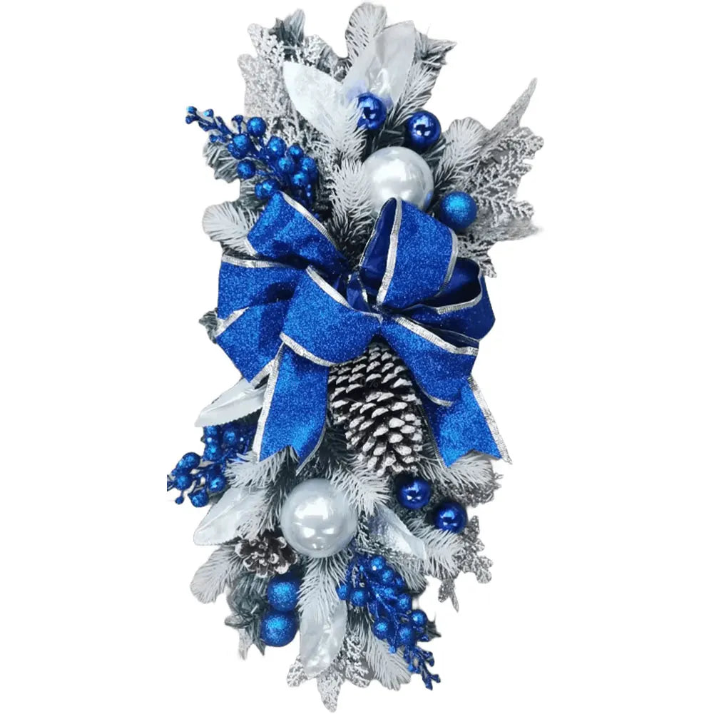 Christmas Swag Wreath Without/with Light LED Wreath Novelty Front Door Garland Wall Decor Xmas Decoration Party Supplies