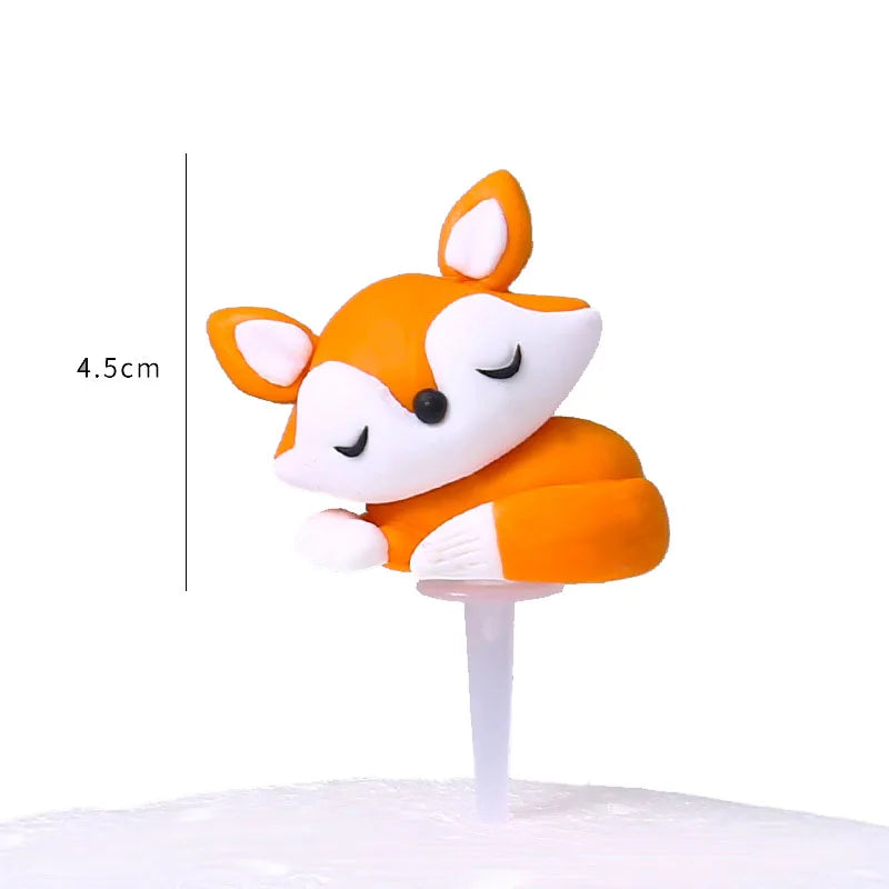 1pcs Jungle Party Cake Topper Safari Animals Figures Toys Picks Wild Jungle Animals Theme Baby Shower Happy Birthday Cake Decor