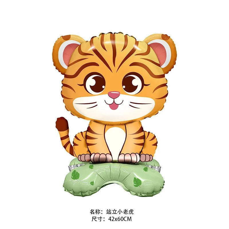 1pcs Jungle Party Cake Topper Safari Animals Figures Toys Picks Wild Jungle Animals Theme Baby Shower Happy Birthday Cake Decor