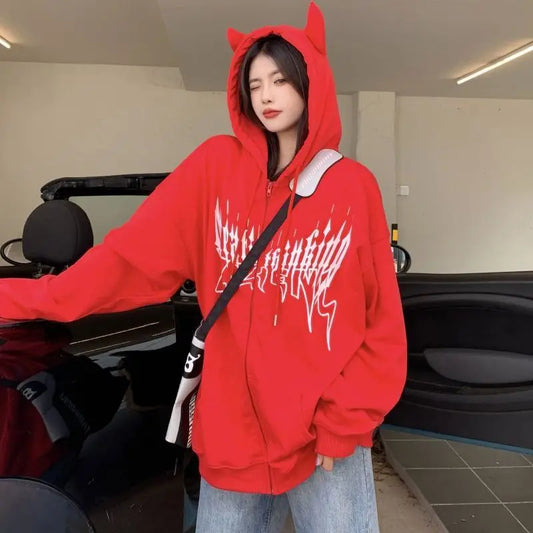 Streetwear BF Women Jackets 2025 Ropa Mujer Hooded Harajuku Casual Fashion Zipper Oversized Outwear Korean Vintage Y2k Coat