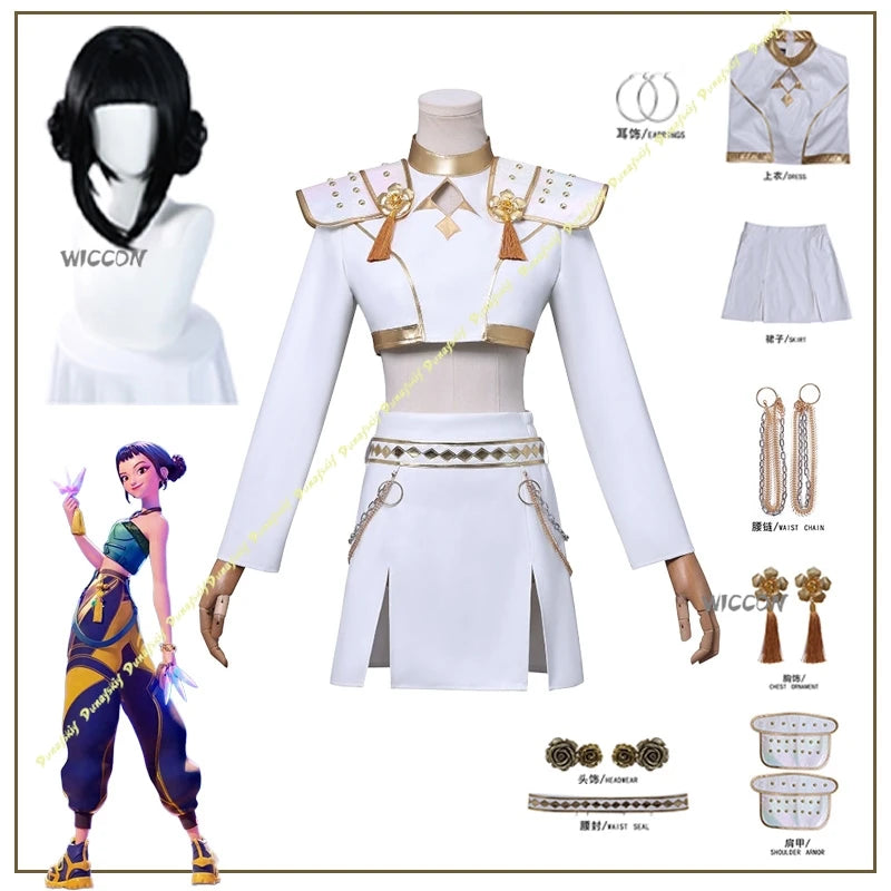 KPop Demon Hunters Anime Rumi Zoey Mira Cosplay Costume Wig White Golden Set Long Hair Girls Women Christmas Halloween carnival