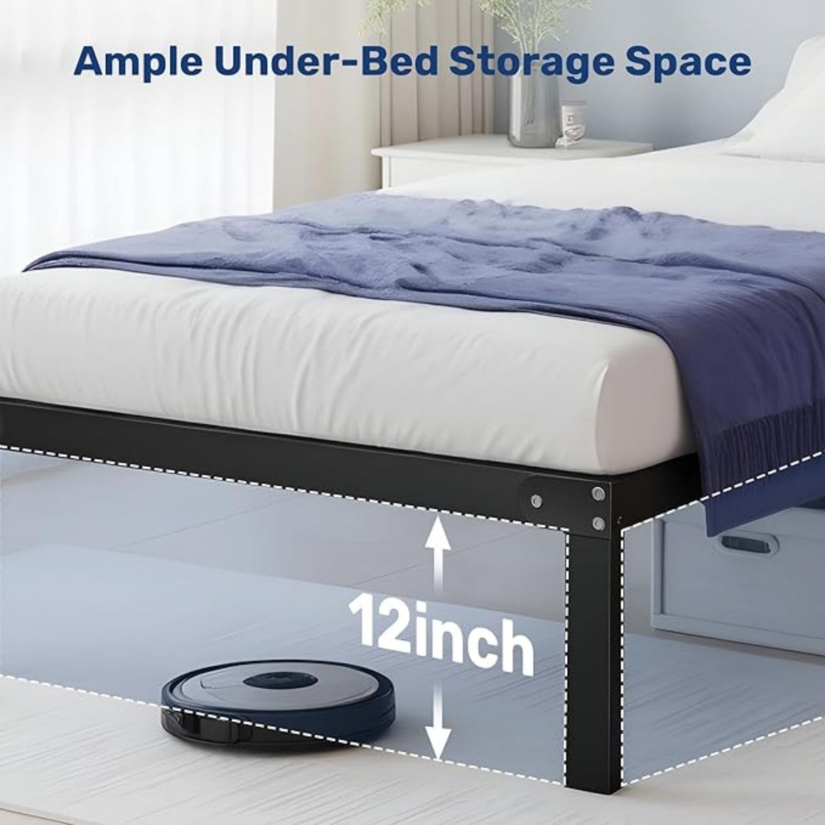 LuneluX_Home – Urban Metal Bedframe 90 × 190 cm