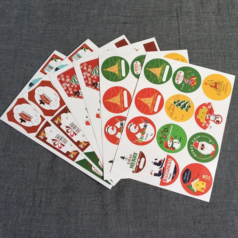10sheets/lot  Christmas theme kawaii paper adhesive seal sticker gifts sealing sticky decorative  label Gift Sealing Sticker