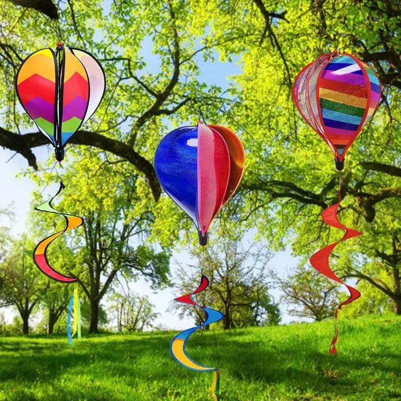 Hot Air Balloon Decor 3X Hot Air Balloon Windmill Outdoor Decoration Windsock Ornament For Holiday Garden Patio Wedding