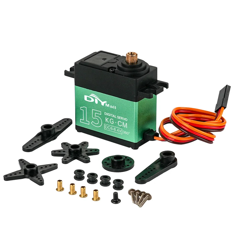 15kg TD-8815MG Digital Servo Carbon Brush Motor Metal Gear 180°/270°/360° Servos for RC Robot Car Aircraft Model Toy Power Parts