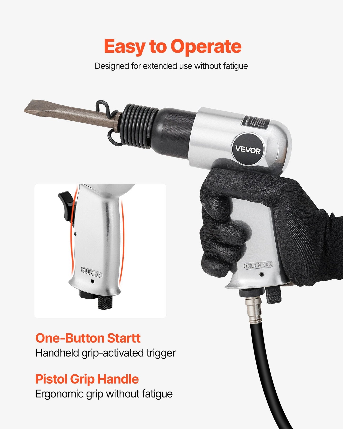 Air Hammer, 4500BPM Pneumatic Hammer With Rust Removal Air Needle