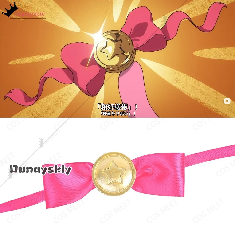 Anime Takopii no Genzai Cosplay Costume Happy Camera octopus Pink Bow Ribbon Prop Accessories Halloween Disguise for Adult