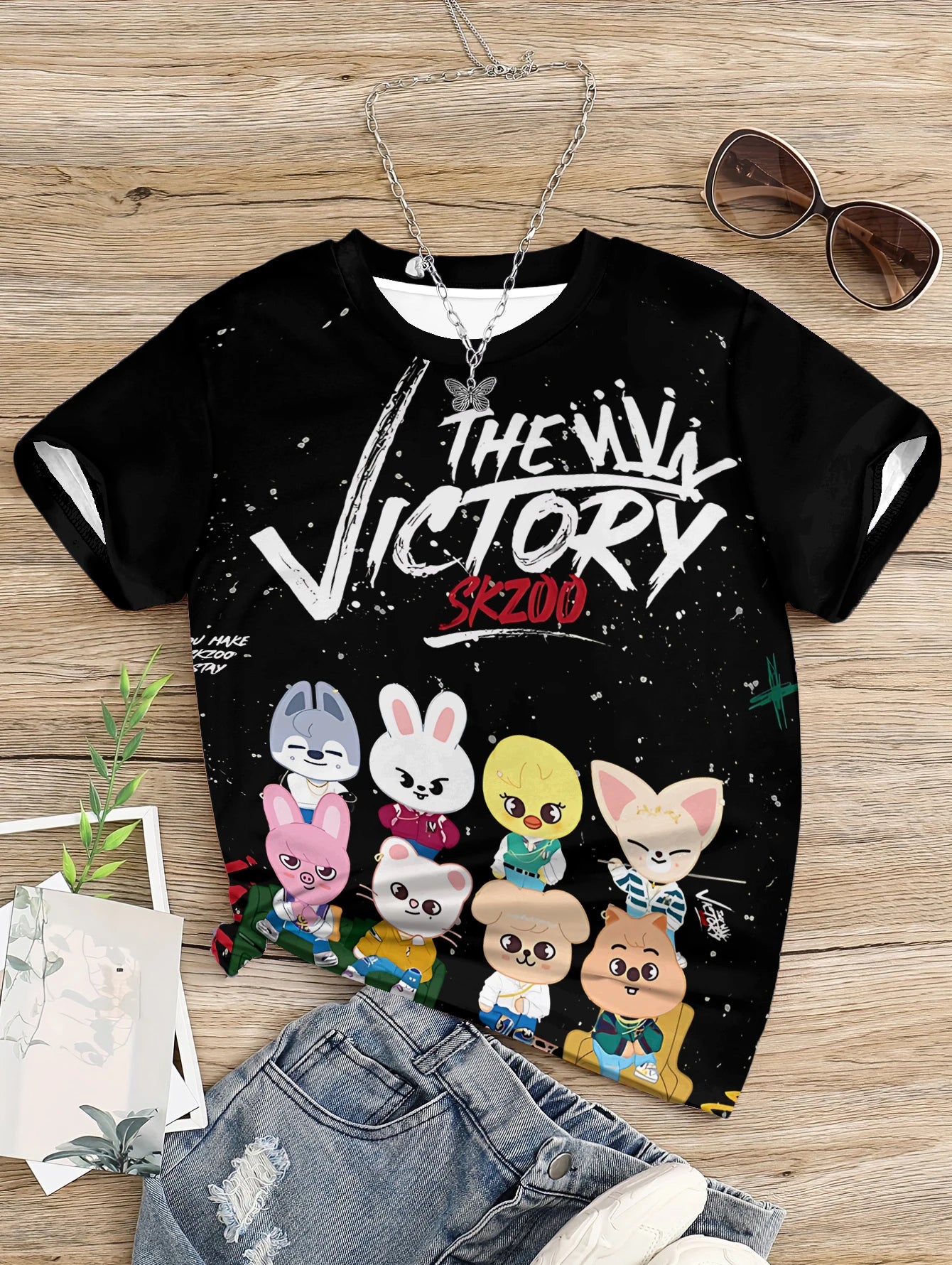 3D Print-S-Skzoo-o-Baby Clothing 5 to 14 Years Male Outdoor Clothes for-S-Stray-Kids-Children Boy Girl k-Kpop Child T-Shirt Top