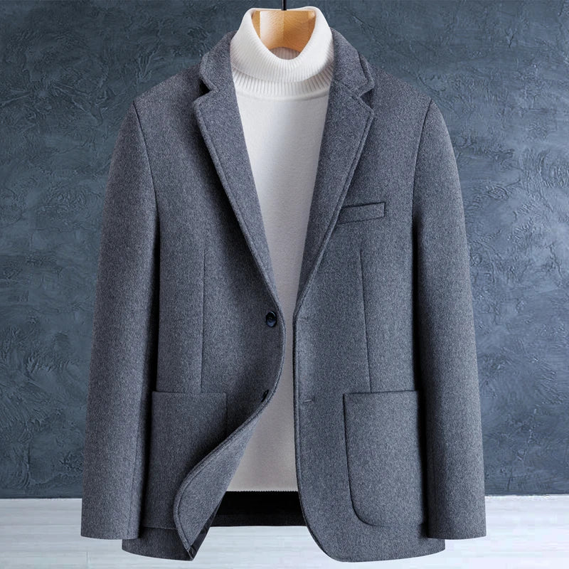 High-quality, fashionable, stylish, versatile, trendy urban casual men's woolen overcoat, thickened mid-length coat for autumn a
