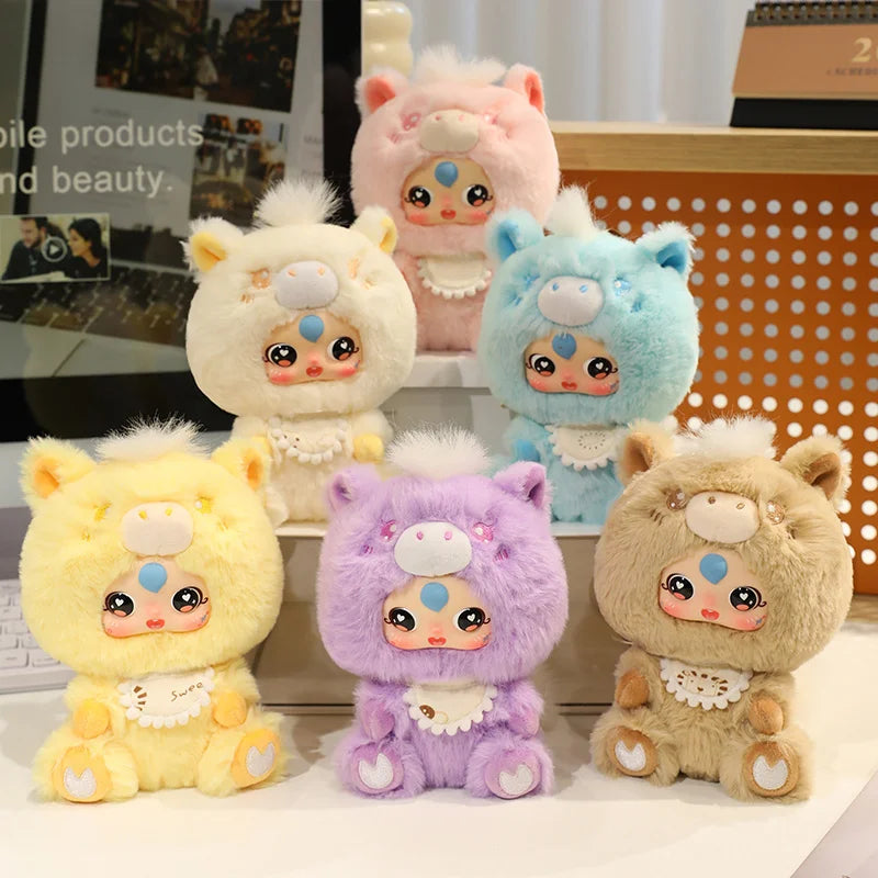 16cm Cartoon Animal Headcover Baby Plush Doll Enamel Toy Colorful Horse Plush Toy Pendant Home Decoration Gift For Children