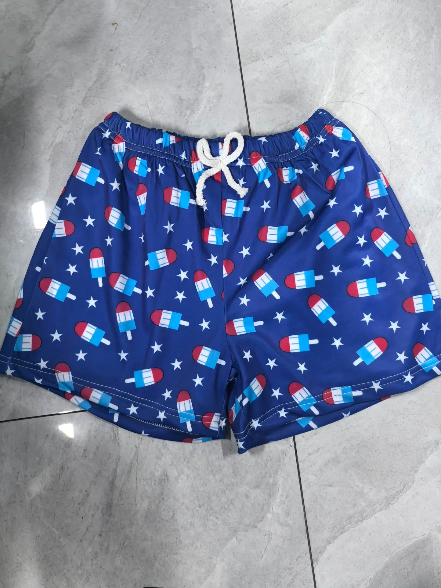 Toddler Boy Patriotic Beach Shorts Flag Popsicle Print Casual Elastic Short Pants for Newborn Baby Cute Clothes