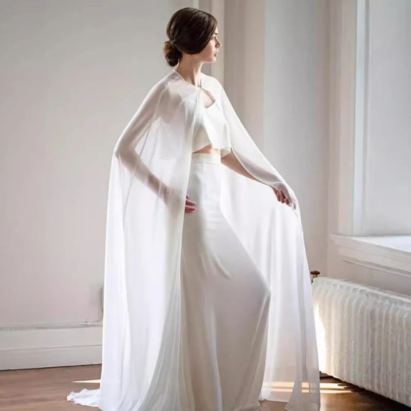 E15F Bridal Wraps Cathedral Length Wedding Cloak Halloween Cosplay Costume for Anime Show Bridal Wedding Capes Shawl
