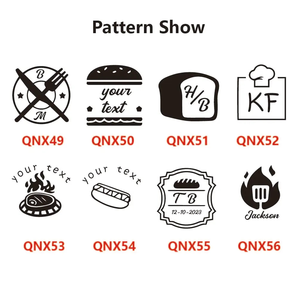 1PC Fashion Customized Name Wooden Seal For Restaurant Bakery Burger Restaurant Custom Brand Name Commercial Stamp