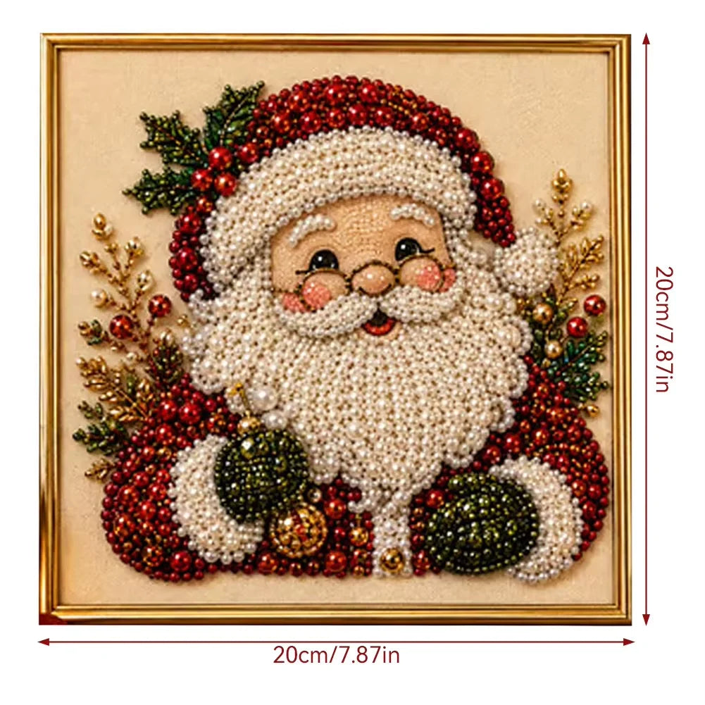 Santa Claus Pearl Diamond Painting Art Kit DIY Hand Painting Christmas Decorative Picture of Festive Atmosphere Gifts