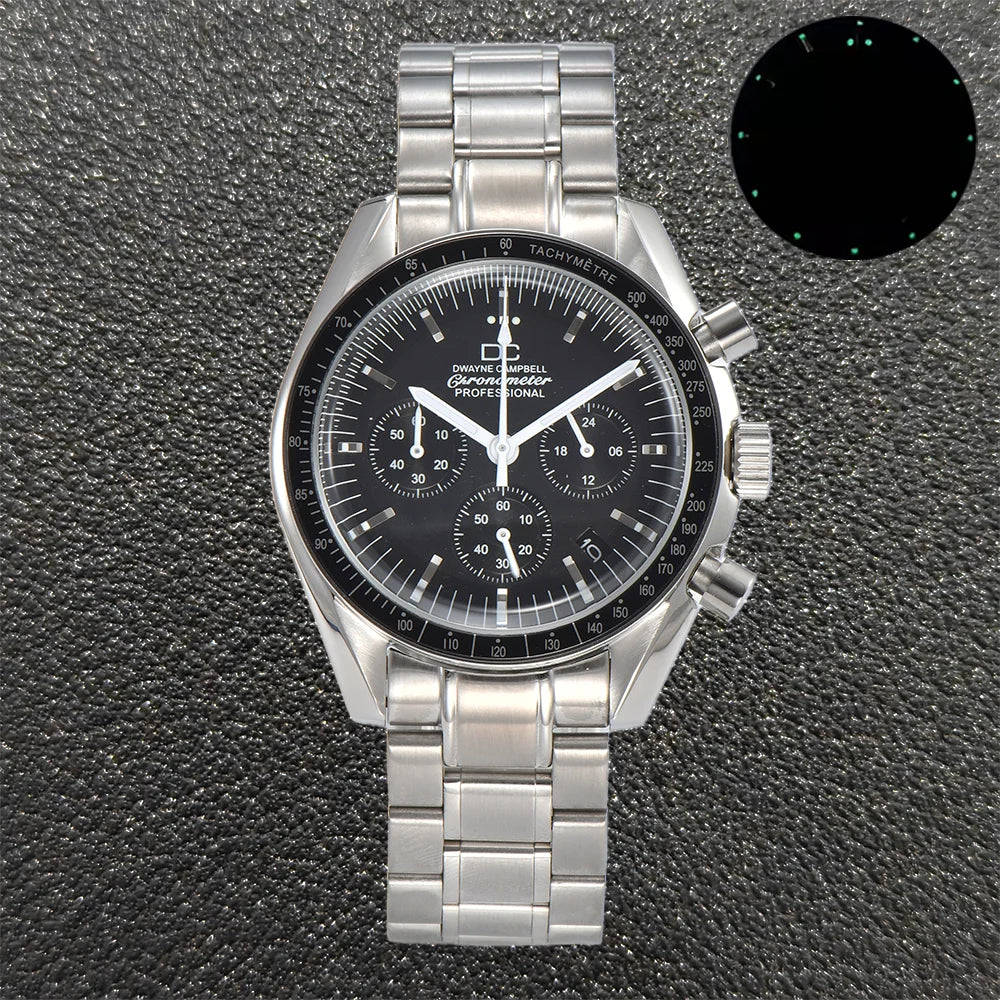 Custom LOGO Watch VK63 Watch 40mm Fashion  Sapphire Case 316L Stainless Steel Automatic Men's Watches High-Quality Business